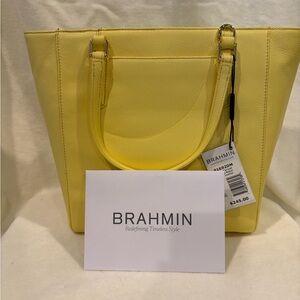 Brahmin Lemon Yellow Tote Bag
